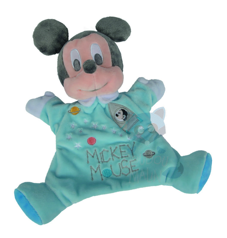  baby comforter mickey mouse handpuppet blue rocket 